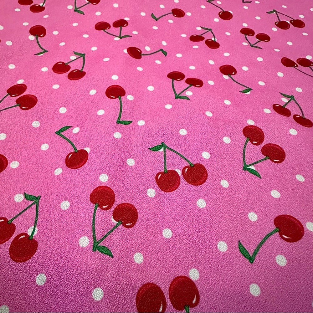 Sugar Thrillz Cherry Munroe Mini Dress Pink Cherry Print BNWT Small Dollskill - Picture 9 of 10